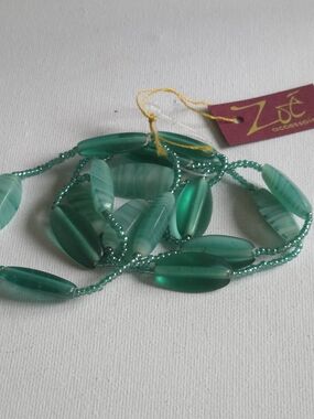 NWT Set of 4 Zoé Accessoires Teal Sea Glass Style Beaded Stretch Bracelets